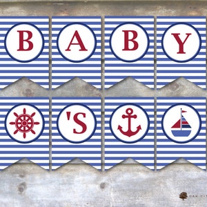 Nautical Baby Shower Decorations, Nautical Baby Shower Banner, Nautical ...