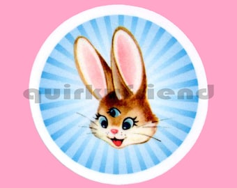 Third Eye Rabbit Sticker Laminated Die Cut Sticker Trippy Laptop Sticker Kitsch 3rd Eye Bunny Waterproof Weatherproof Water Bottle Sticker