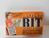 Vintage 1930s Rit Dye Old Rose Full Box Sealed with Instructions Display Box Fabric Dye Tint NOS