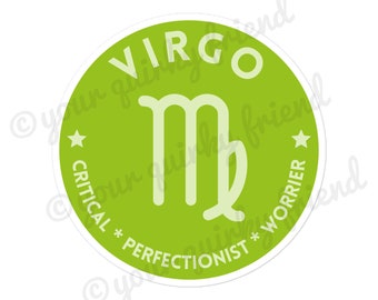 Snarky Virgo Laminated Die Cut Sticker Sarcastic Zodiac Laptop Sticker Funny Astrology Gag Gift  Waterproof Weatherproof