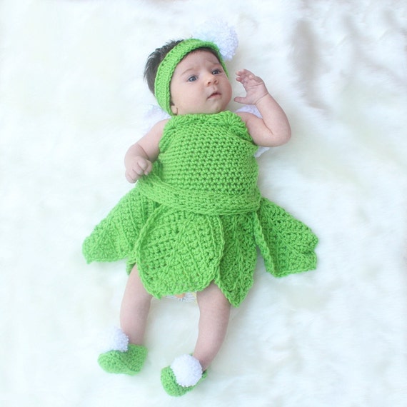 Crochet Fairy Costume – Baby Photo Prop, Tinkerbell Outfit