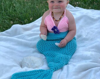 Newborn Crochet Mermaid Costume – Baby Photo Prop