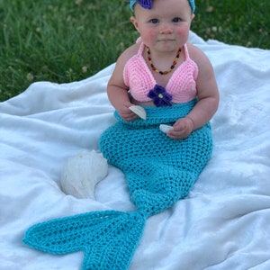 Crochet Mermaid Photo Prop – Made to Order, Baby Costume
