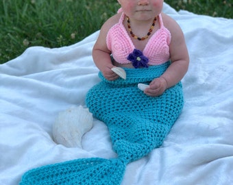 Crochet Mermaid Photo Prop – Made to Order, Baby Costume