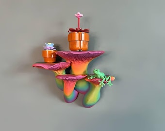 Rainbow King Oyster Pilzregal-Set, hängendes Pflanzenregal, kleines Badezimmer-Schmuckregal, Cottage-Kerngeschenk für sie