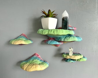 Pinicula Full Set of Mushroom Shelves, Mushroom Shelf that Glows In the Dark, Cottagecore Wall Decor