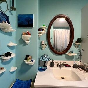 Mushroom shelf, mushroom shelves, glow in the dark, glow in the dark mushroom shelf, glow in the dark mushroom shelves, 3d printed mushroom shelf, 3d printed mushroom, mushroom wall decor, cottagecore wall shelf, floating mushroom shelf