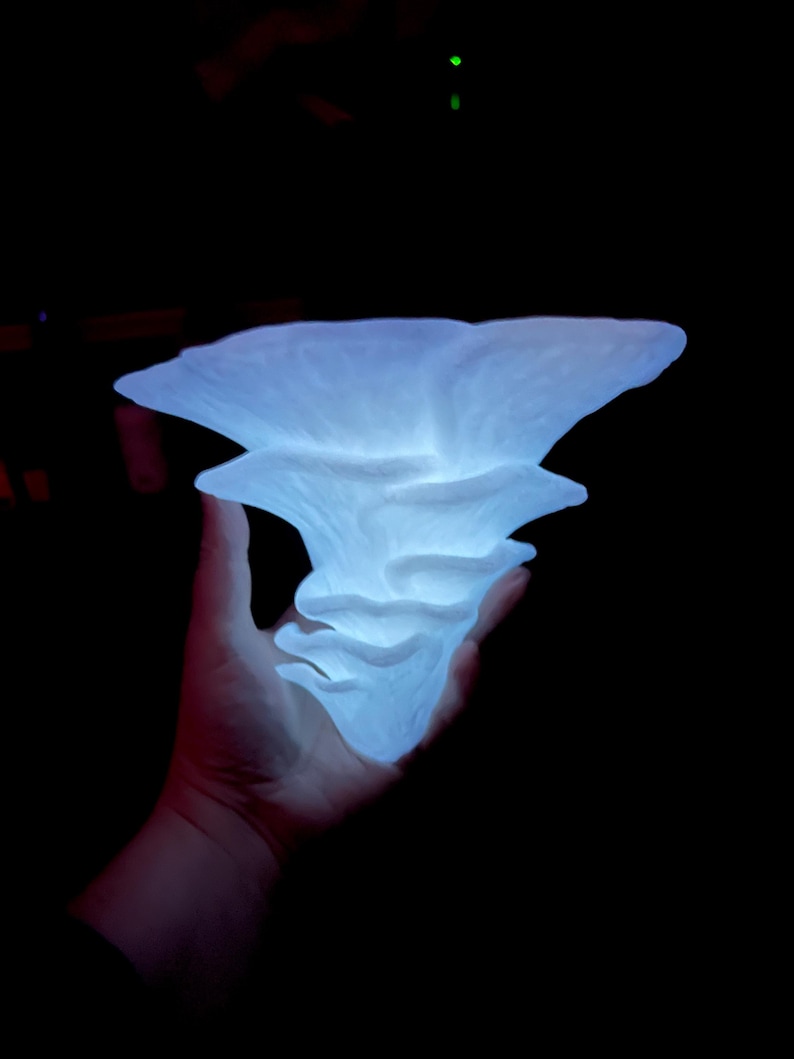 Regenbogen leuchtendes Pilzregal, Djamor, hängendes 3D gedrucktes Pilzregal, im Dunkeln leuchtendes Pilzregal, Wohnheim-Aufbewahrungswanddekor Bild 6