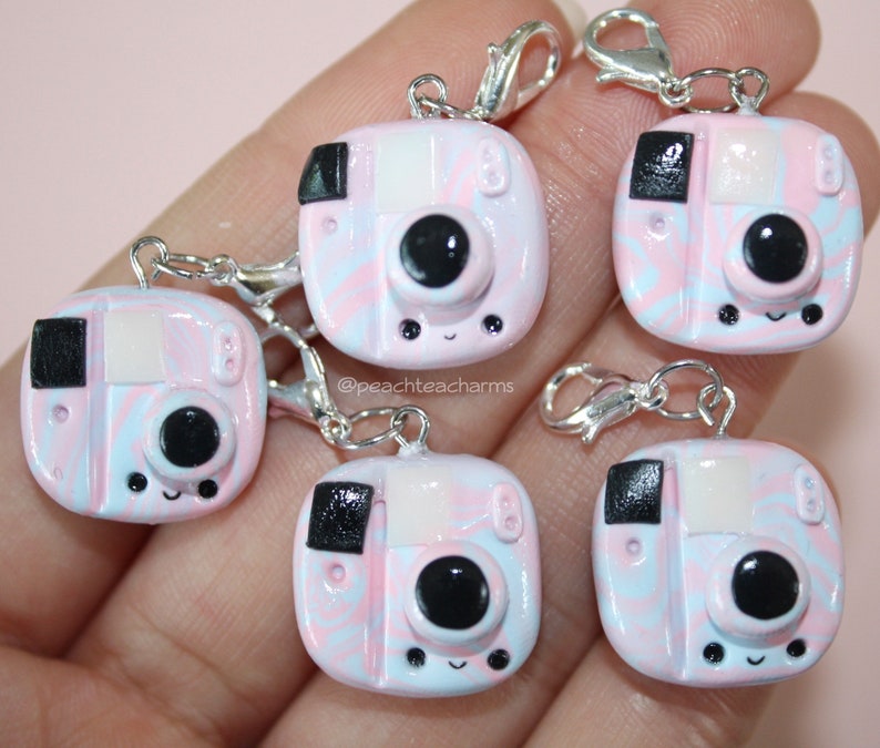 Polymer Clay POLAROID CAMERA Kawaii Charm Keychain Jewelry Etsy