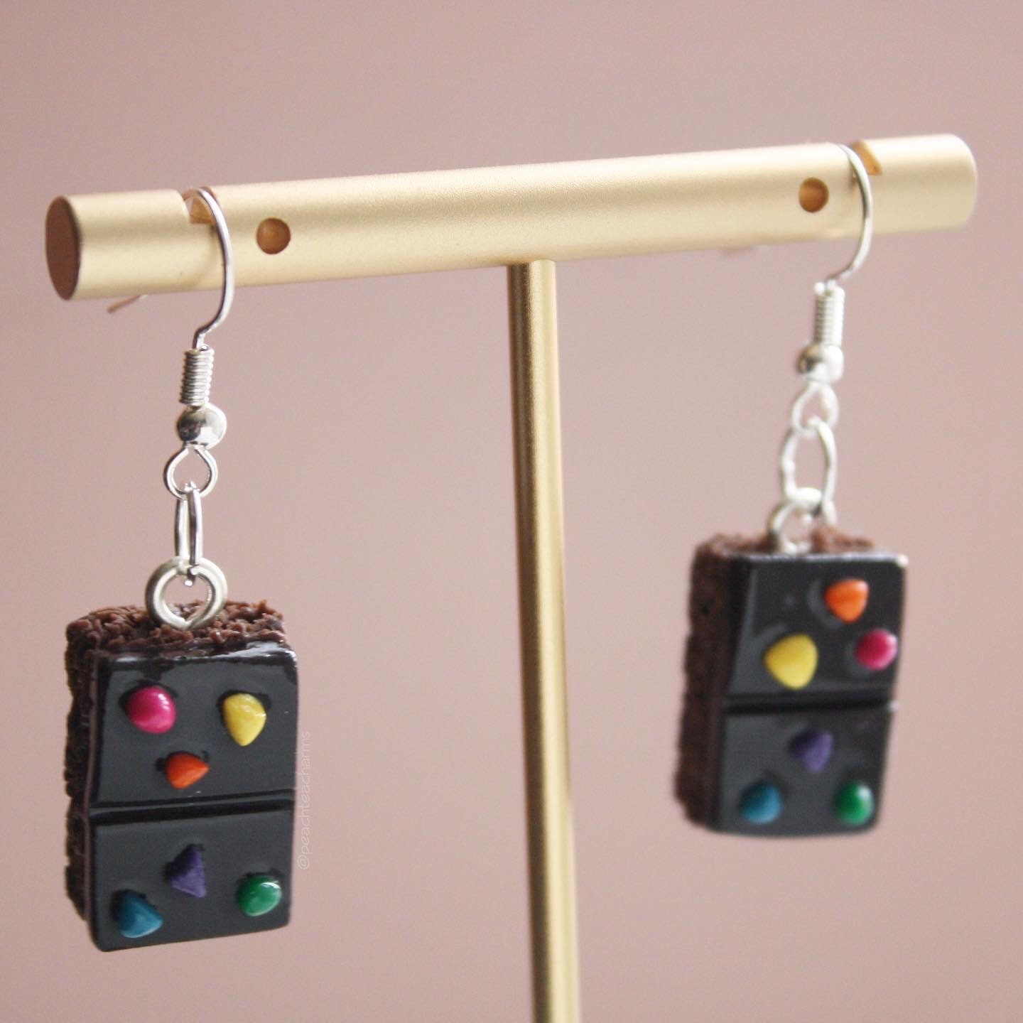 COSMIC BROWNIE Dangle Earrings Polymer Clay Cute