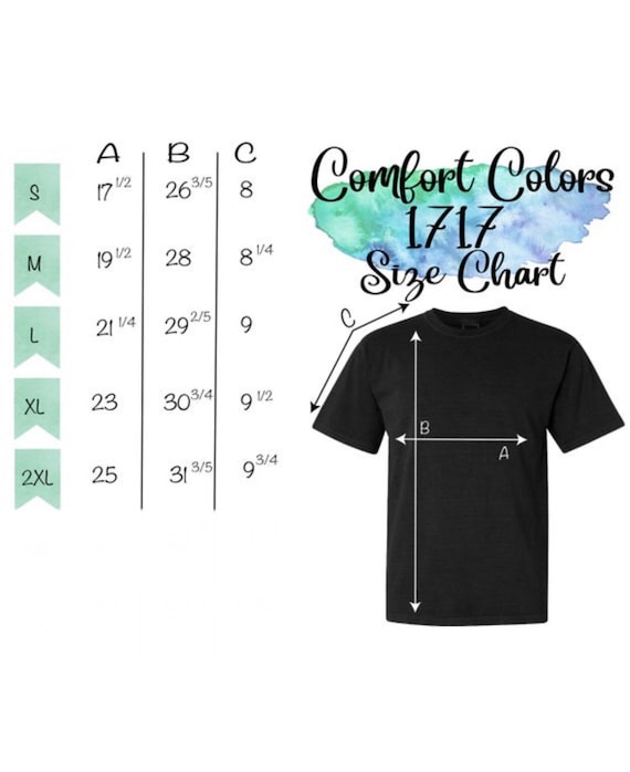 Comfort Colors 1717 Size Chart