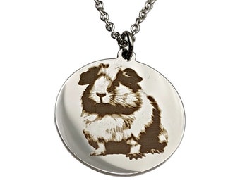 Guinea Pig Laser Engraved Charm Necklace