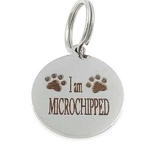Laser Engraved Microchip Pet ID Tag I Am Microchipped Etsy