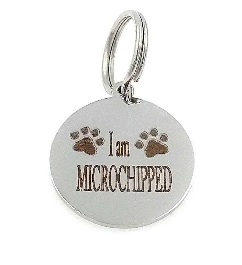 Laser Engraved Microchip Pet ID Tag I Am Microchipped Etsy