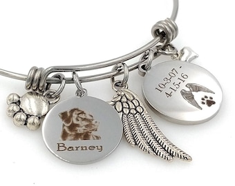 Dog Passing Away Gifts Personalized Black Lab, Chocolate Lab Labrador Retriever Memorial Remembrance Jewelry Rainbow Bridge