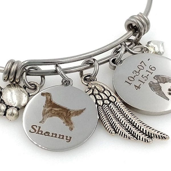 Dog Passing Away Gifts Personalized Irish Setter Memorial Remembrance Jewelry Rainbow Bridge