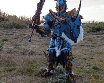 Armure de cosplay de chasseur de monstres Zinogre Jinouga