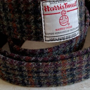 LIMITED EDITION 1.6'' and 2'' wide Harris Tweed guitar straps. Multicoloured houndstooth. image 2