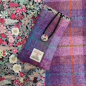 Phone cover in Harris Tweed and Liberty of London fabric