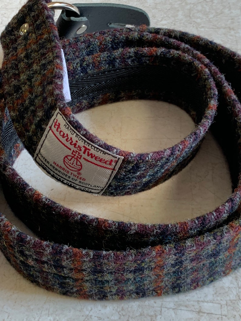 LIMITED EDITION 1.6'' and 2'' wide Harris Tweed guitar straps. Multicoloured houndstooth. image 8