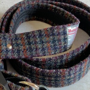 LIMITED EDITION 1.6'' and 2'' wide Harris Tweed guitar straps. Multicoloured houndstooth. image 5