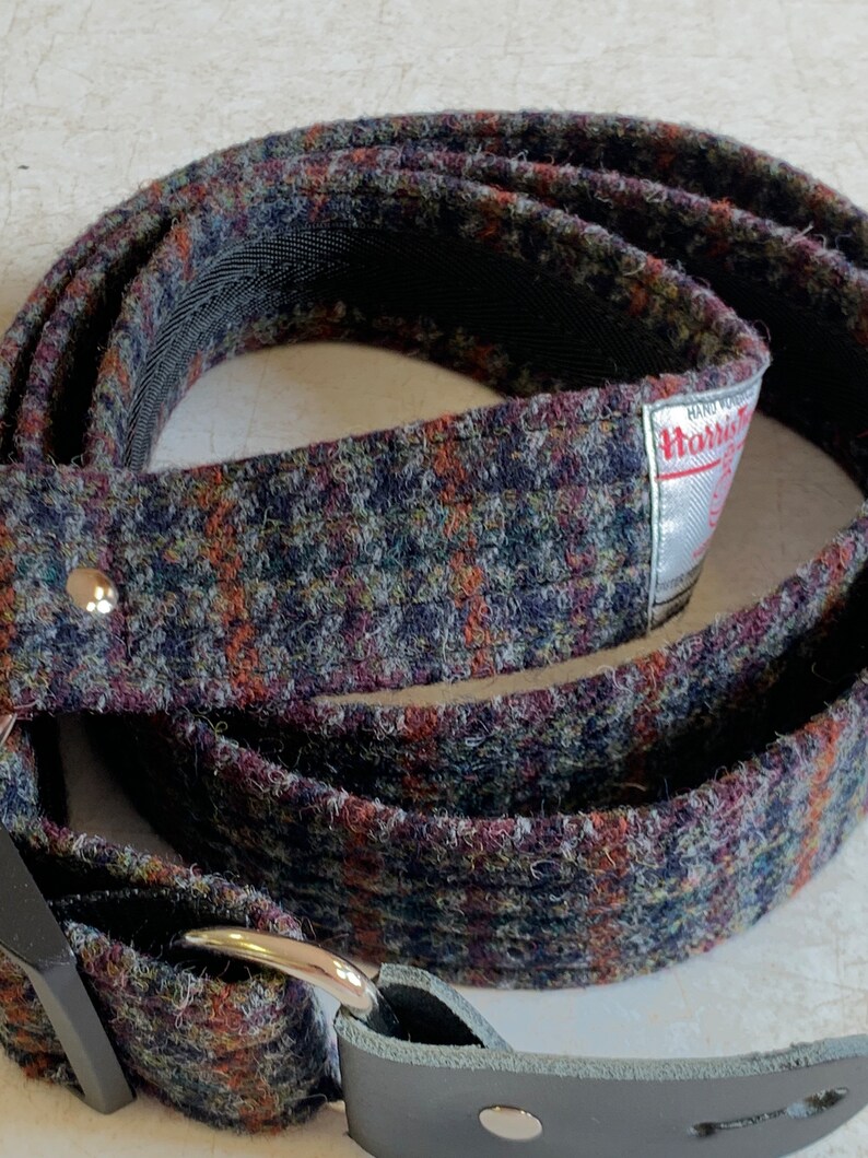 LIMITED EDITION 1.6'' and 2'' wide Harris Tweed guitar straps. Multicoloured houndstooth. image 5