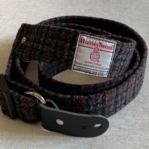 LIMITED EDITION 1.6'' and 2'' wide Harris Tweed guitar straps. Multicoloured houndstooth. image 7