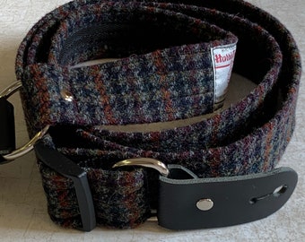 LIMITED EDITION 1.6'' and 2'' wide Harris Tweed guitar straps. Multicoloured houndstooth.