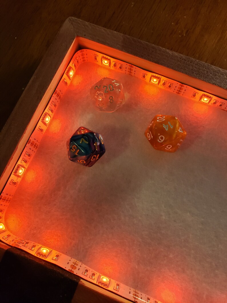 LED Dice Box Folding Vault and Tray Holds 3 Dice Sets a Etsy