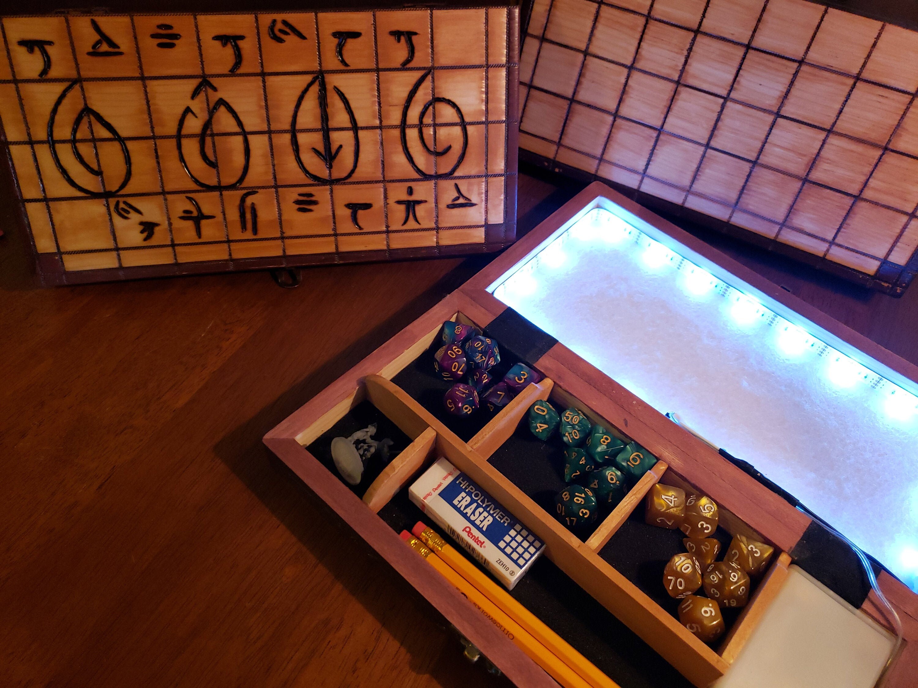 LED Dice Box Folding Vault and Tray Holds 3 Dice Sets a Etsy