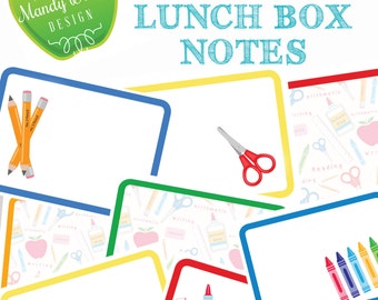 Blank Lunch Box Notes | Instant Download | Printable Blank Lunchbox Notes | Back To School Notes | Kids Lunch Box | Lunch Box Love Notes