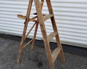 Wooden step ladder, step stool, plant stand display shelf 3step ladder
