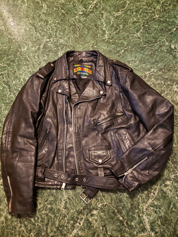Vintage motorcycle jacket leather jacket size 46