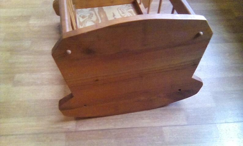 Vintage Wooden Baby Cradle Rustic handcrafted newborn bassinet nursery decor photo prop Doll bed Pet Bed
