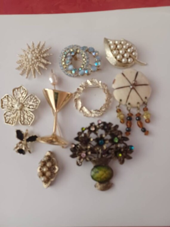 Vintage brooch collection set Gem