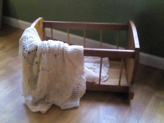 vintage wooden bassinet