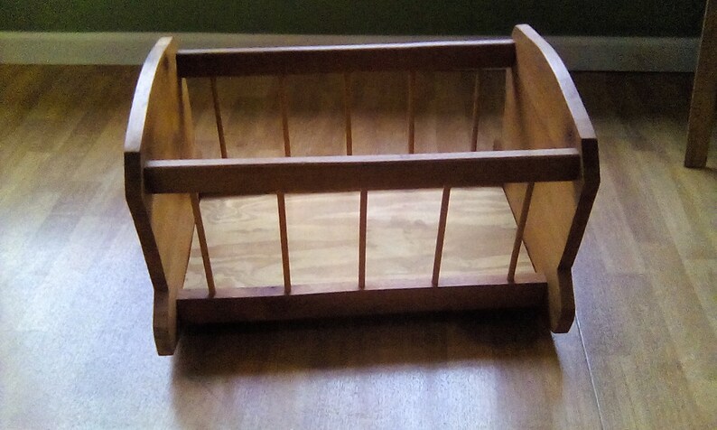 Vintage Wooden Baby Cradle Rustic handcrafted newborn bassinet nursery decor photo prop Doll bed Pet Bed