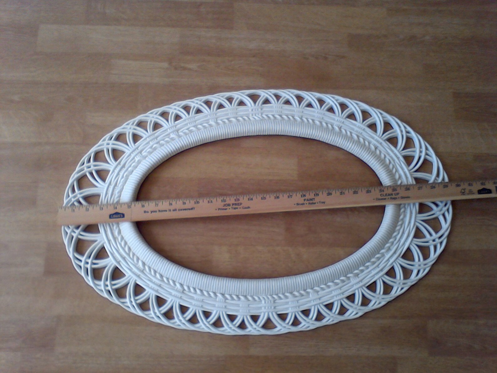 Large Oval frame wall hanging picture frame wall decor White Etsy