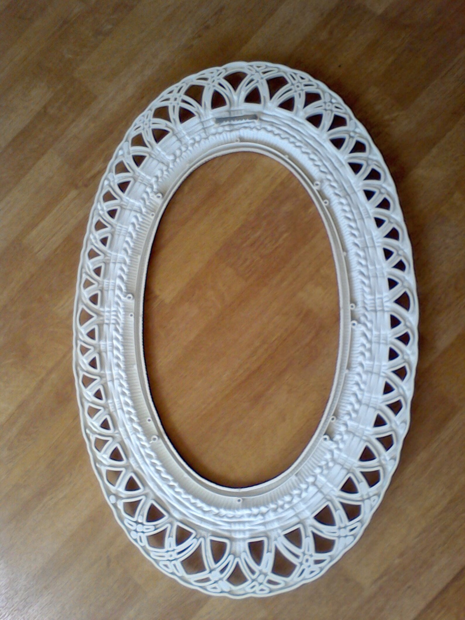 Large Oval frame wall hanging picture frame wall decor White Etsy