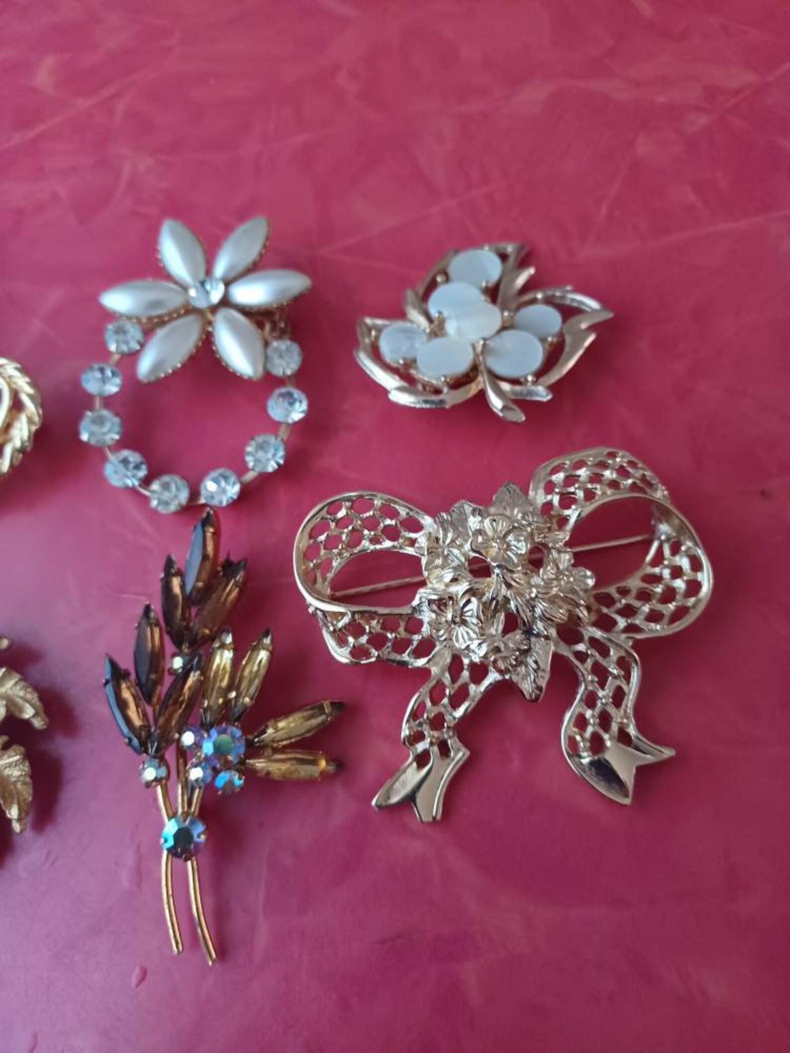 Vintage Brooch Collection Gold Tone Set of 8 Etsy
