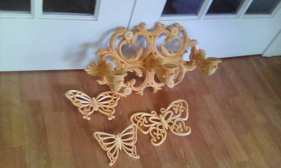 Home Interiors Wall Sconce Andand Matching Butterflys Wall Decor