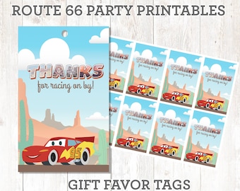 Radiator Springs Vintage Cars Birthday Party Printables - Thank you tags only