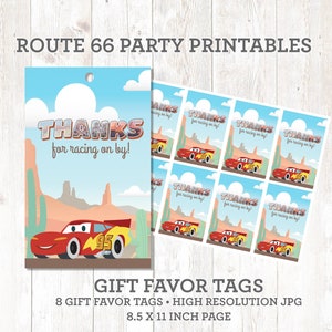 Radiator Springs Vintage Cars Birthday Party Printables - Thank you tags only