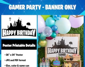 Gamer Birthday Party Printables - BANNER ONLY!
