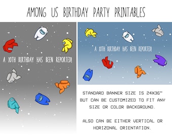 Among Us Birthday Party Printables - Banners Only!