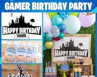 Gamer Birthday Party Printables - Custom Name Version