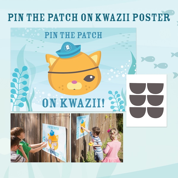 Octonauts Birthday Party Files - Pin the patch on Kwazii only - Digital files