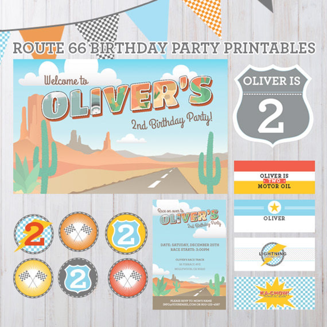 Radiator Springs Vintage Cars Birthday Party Printables - Etsy