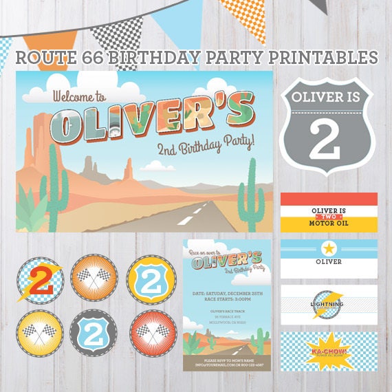 Radiator Springs Vintage Cars Birthday Party Printables Il_570xn