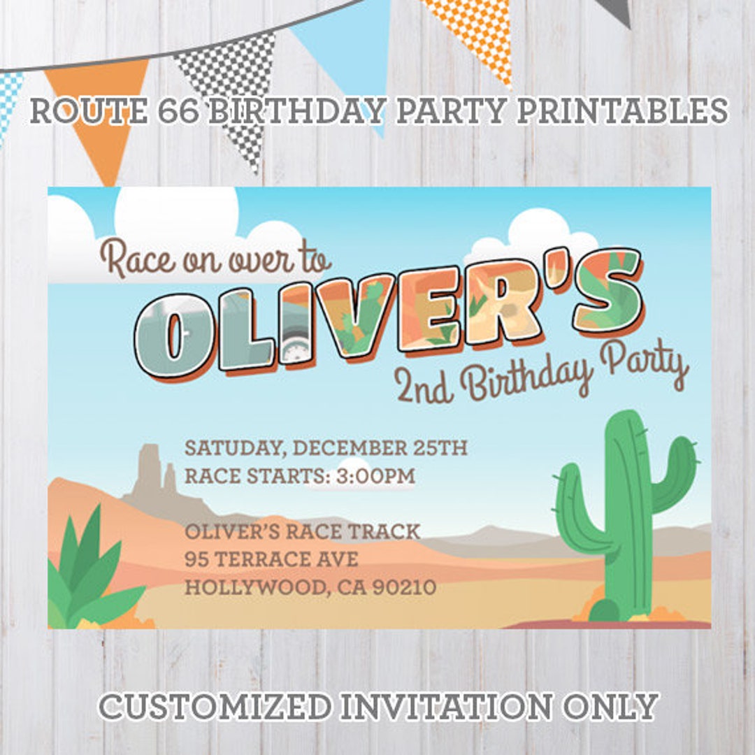 Personalized Radiator Springs Vintage Cars Birthday Party Printables ...